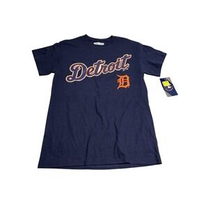 Detroit Tigers T-shirt Adult Size Small Blue MLB Majestic Official NWT